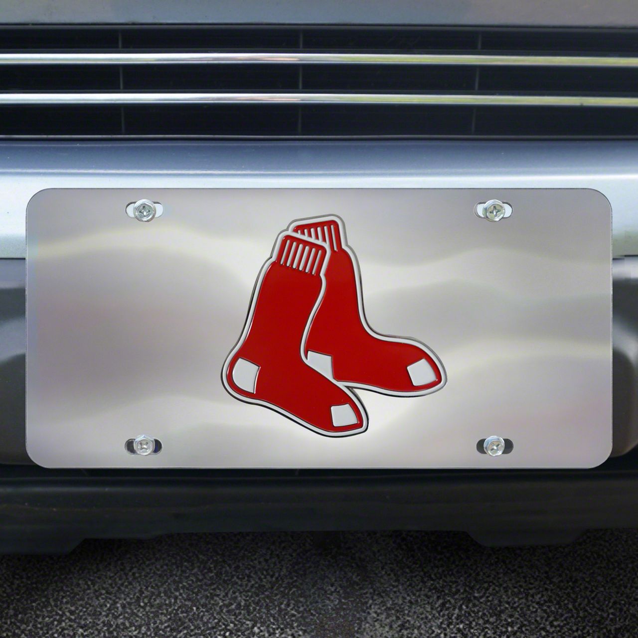 Bronco License Plate with Boston Red Sox Logo; Stainless Steel ...