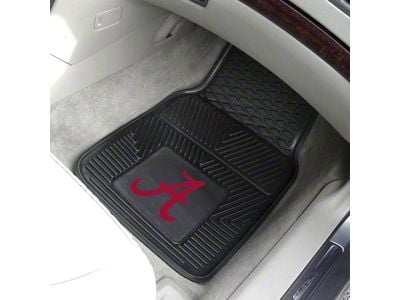 Vinyl Front Floor Mats with University of Alabama Logo; Black (Universal; Some Adaptation May Be Required)