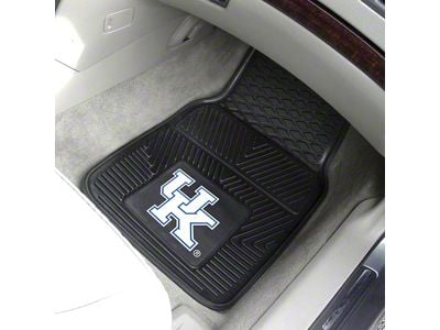 Vinyl Front Floor Mats with University of Kentucky Logo; Black (Universal; Some Adaptation May Be Required)