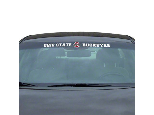 Windshield Decal with Ohio State University Logo; White (Universal; Some Adaptation May Be Required)