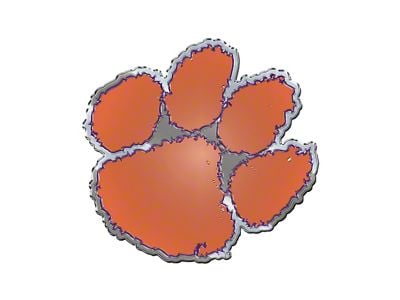 Clemson University Embossed Emblem; Orange (Universal; Some Adaptation May Be Required)