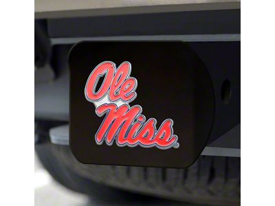 Hitch Cover with Ole Miss Logo; Navy (Universal; Some Adaptation May Be Required)