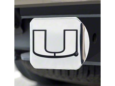 Hitch Cover with University of Miami Logo; Chrome (Universal; Some Adaptation May Be Required)