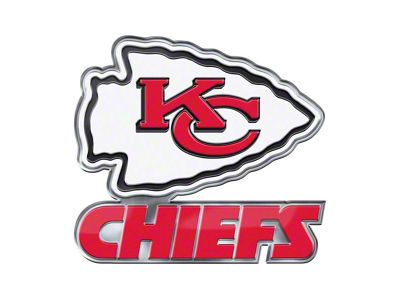 Kansas City Chiefs Embossed Emblem; Red (Universal; Some Adaptation May Be Required)