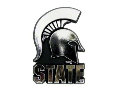 Michigan State University Molded Emblem; Chrome (Universal; Some Adaptation May Be Required)