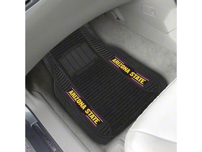 Molded Front Floor Mats with Arizona State University Logo (Universal; Some Adaptation May Be Required)