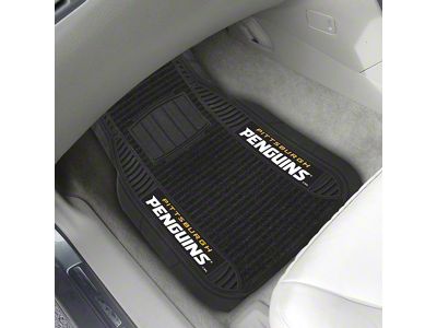 Molded Front Floor Mats with Pittsburgh Penguins Logo (Universal; Some Adaptation May Be Required)