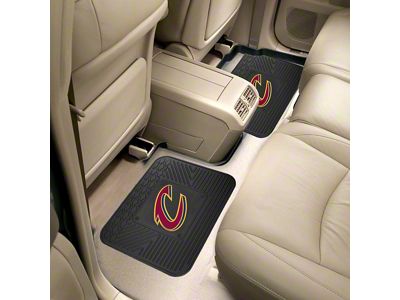 Molded Rear Floor Mats with Cleveland Cavaliers Logo (Universal; Some Adaptation May Be Required)