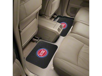 Molded Rear Floor Mats with Detroit Pistons Logo (Universal; Some Adaptation May Be Required)