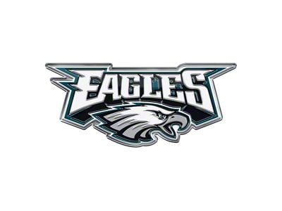 Philadelphia Eagles Embossed Emblem; White and Green (Universal; Some Adaptation May Be Required)