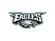 Philadelphia Eagles Embossed Emblem; White and Green (Universal; Some Adaptation May Be Required)