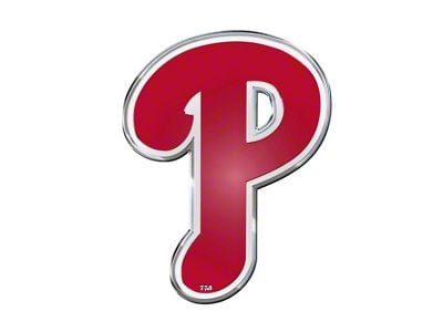 Philadelphia Phillies Embossed Emblem; Red (Universal; Some Adaptation May Be Required)