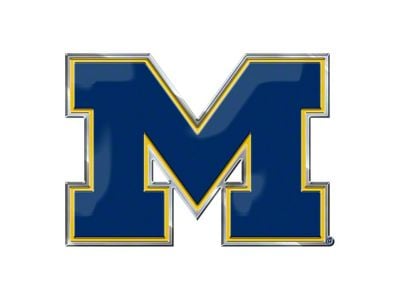 University of Michigan Embossed Emblem; Blue (Universal; Some Adaptation May Be Required)