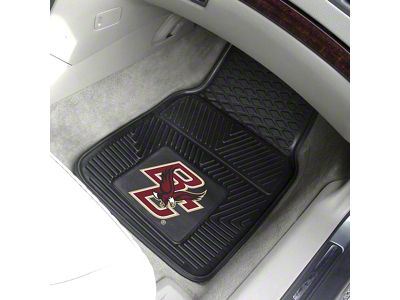 Vinyl Front Floor Mats with Boston College Logo; Black (Universal; Some Adaptation May Be Required)