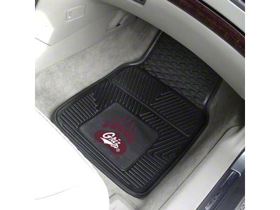 Vinyl Front Floor Mats with University of Montana Logo; Black (Universal; Some Adaptation May Be Required)