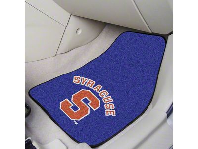 Carpet Front Floor Mats with Syracuse University Logo; Blue (Universal; Some Adaptation May Be Required)