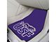 Carpet Front Floor Mats with University of Sioux Falls Logo; Purple (Universal; Some Adaptation May Be Required)