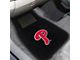 Embroidered Front Floor Mats with Philadelphia Phillies Logo; Black (Universal; Some Adaptation May Be Required)