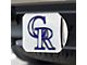 Hitch Cover with Colorado Rockies Logo; Chrome (Universal; Some Adaptation May Be Required)