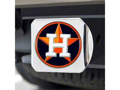 Hitch Cover with Houston Astros Logo; Chrome (Universal; Some Adaptation May Be Required)