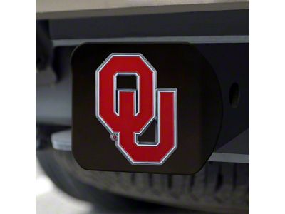 Hitch Cover with University of Oklahoma Logo; Crimson (Universal; Some Adaptation May Be Required)