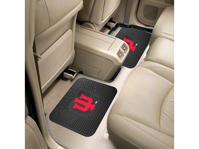 Molded Rear Floor Mats with Indiana University Logo (Universal; Some Adaptation May Be Required)