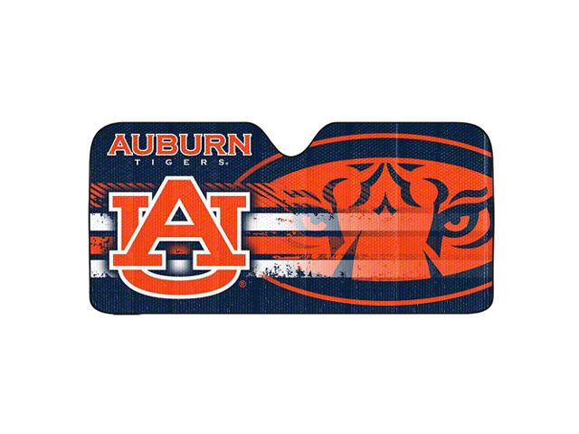 Windshield Sun Shade with Auburn University Logo; Navy (Universal; Some Adaptation May Be Required)