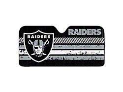 Windshield Sun Shade with Las Vegas Raiders Logo; Black (Universal; Some Adaptation May Be Required)