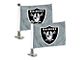 Ambassador Flags with Las Vegas Raiders Logo; Light Gray (Universal; Some Adaptation May Be Required)