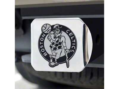 Hitch Cover with Boston Celtics Logo; Chrome (Universal; Some Adaptation May Be Required)