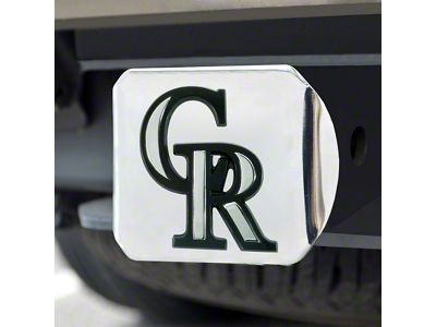 Hitch Cover with Colorado Rockies Logo; Chrome (Universal; Some Adaptation May Be Required)