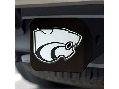 Hitch Cover with Kansas State University Logo; Black (Universal; Some Adaptation May Be Required)