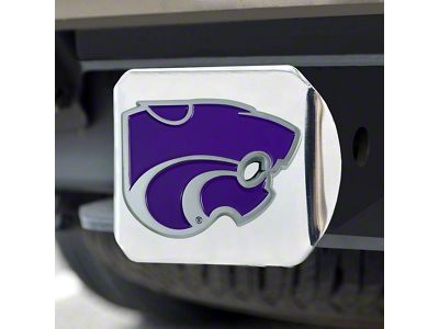 Hitch Cover with Kansas State University Logo; Chrome (Universal; Some Adaptation May Be Required)