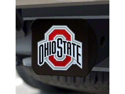 Hitch Cover with Ohio State University Logo; Red (Universal; Some Adaptation May Be Required)