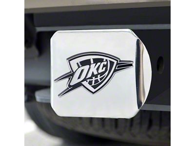 Hitch Cover with Oklahoma City Thunder Logo; Chrome (Universal; Some Adaptation May Be Required)