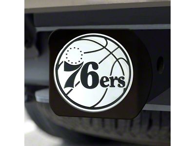 Hitch Cover with Philadelphia 76ers Logo; Black (Universal; Some Adaptation May Be Required)