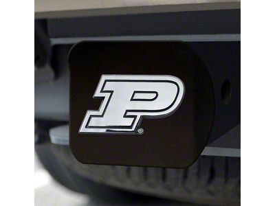 Hitch Cover with Purdue University Logo; Black (Universal; Some Adaptation May Be Required)