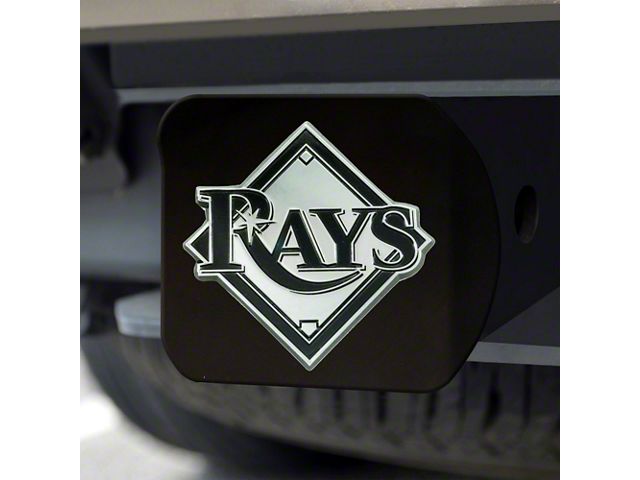 Hitch Cover with Tampa Bay Rays Logo; Black (Universal; Some Adaptation May Be Required)