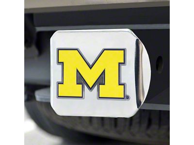 Hitch Cover with University of Michigan Logo; Chrome (Universal; Some Adaptation May Be Required)