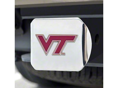 Hitch Cover with Virginia Tech Logo; Chrome (Universal; Some Adaptation May Be Required)