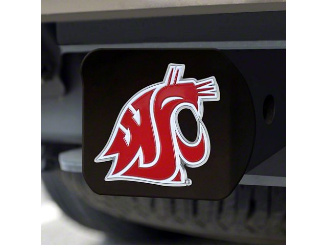 Hitch Cover with Washington State University Logo; Red (Universal; Some Adaptation May Be Required)