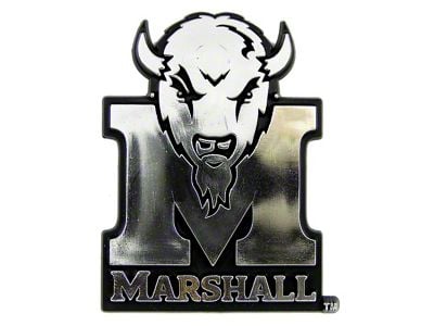 Marshall University Molded Emblem; Chrome (Universal; Some Adaptation May Be Required)