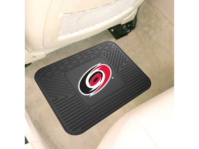 Utility Mat with Carolina Hurricanes Logo; Black (Universal; Some Adaptation May Be Required)