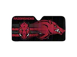 Windshield Sun Shade with University of Arkansas Logo; Black (Universal; Some Adaptation May Be Required)