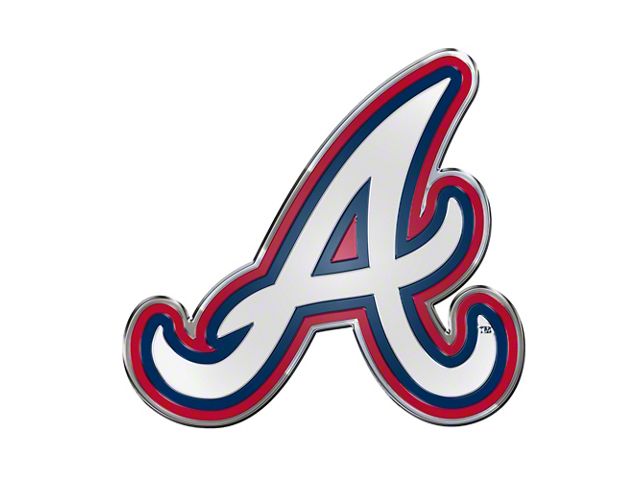 Atlanta Braves Embossed Emblem; Red (Universal; Some Adaptation May Be Required)