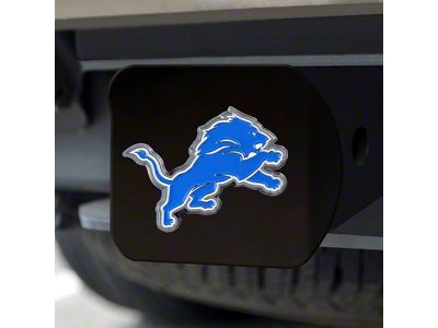 Hitch Cover with Detroit Lions Logo; Blue (Universal; Some Adaptation May Be Required)