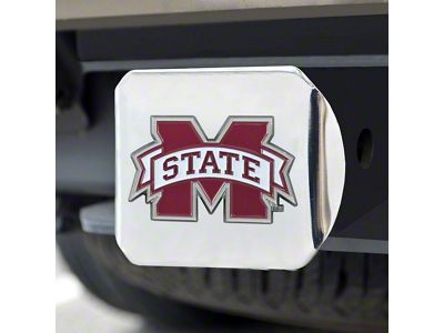 Hitch Cover with Mississippi State University Logo; Chrome (Universal; Some Adaptation May Be Required)