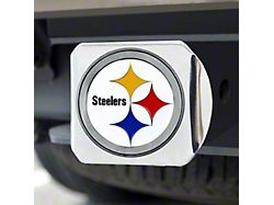 Hitch Cover with Pittsburgh Steelers Logo; White (Universal; Some Adaptation May Be Required)