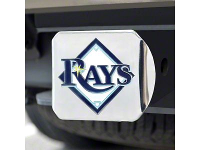 Hitch Cover with Tampa Bay Rays Logo; Chrome (Universal; Some Adaptation May Be Required)