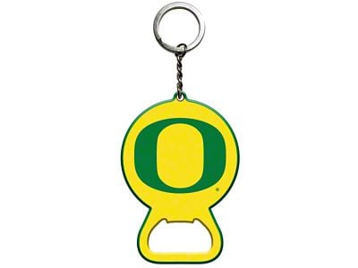 Keychain Bottle Opener with University of Oregon Logo; Green and Yellow